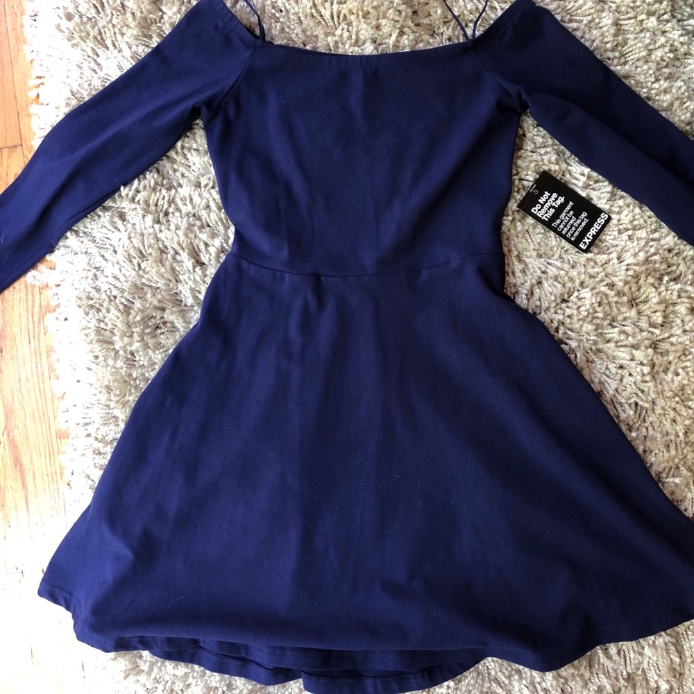 Royal blue strapless dress